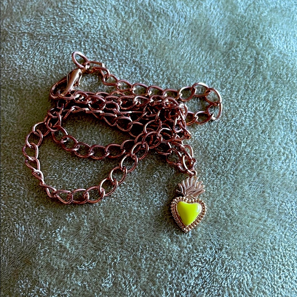 Yellow Sacred Heart Pendant Necklace